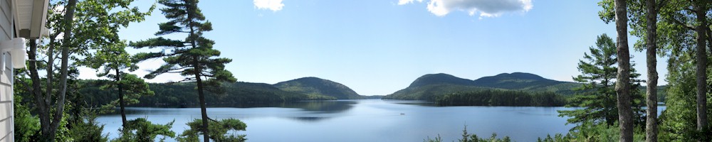 Panoramic View of Long Pond and Acadia's Western Mountains, Mount Desert Maine